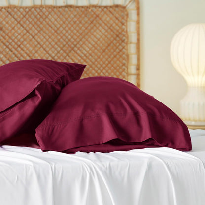 White Pillow Cases Queen Set of 2, 100% Rayon Derived from Bamboo