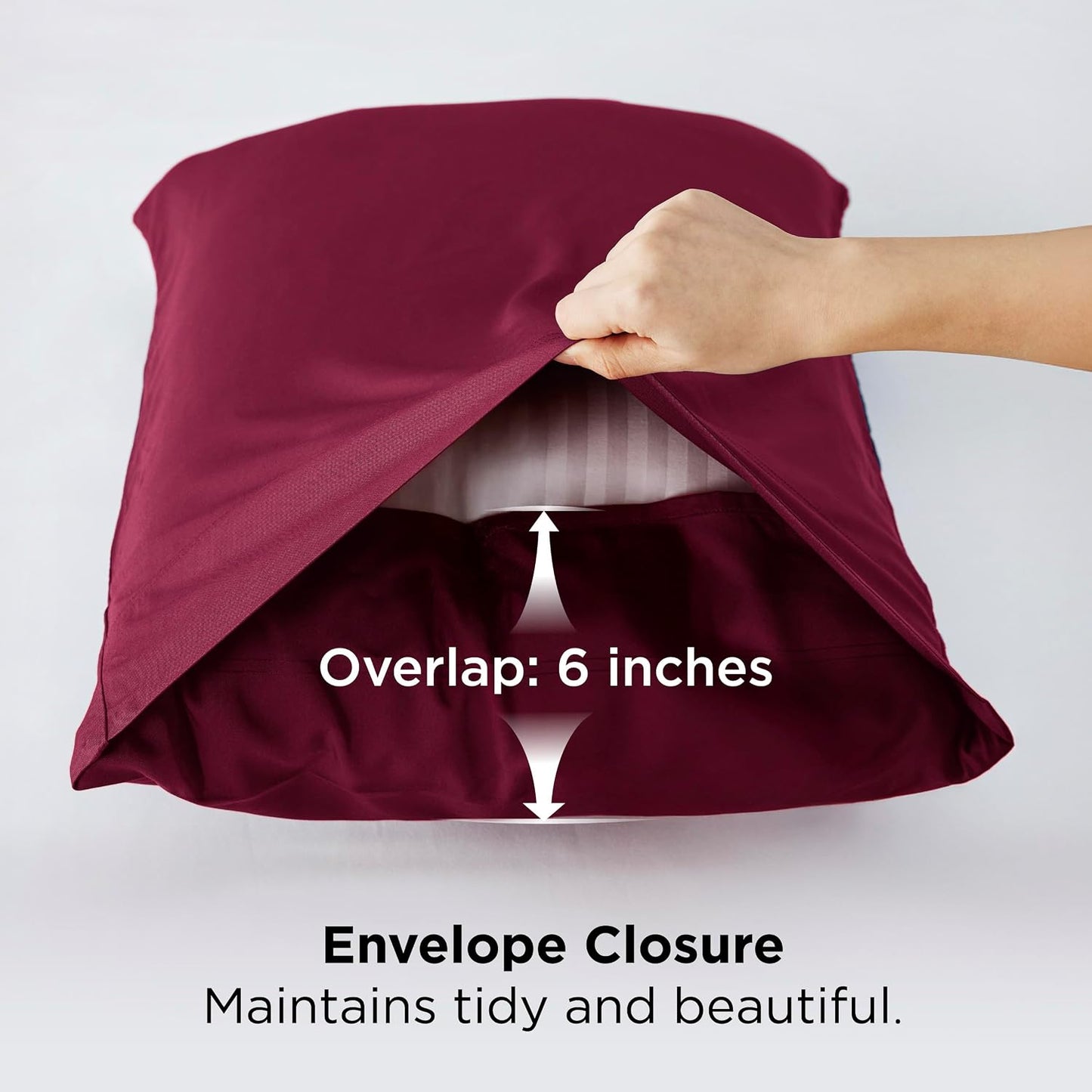 White Pillow Cases Queen Set of 2, 100% Rayon Derived from Bamboo