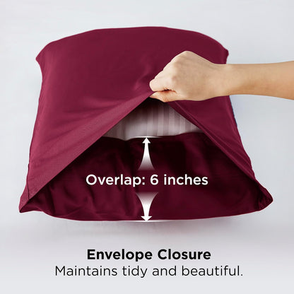 White Pillow Cases Queen Set of 2, 100% Rayon Derived from Bamboo