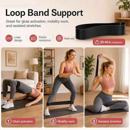 5-in-1 Foam Roller Set with Back Roller, Massage Roller Stick, Spiky Ball, Fascia Ball and Stretch Band, 6 Inch Yoga Back Stretcher for Deep Stretch, Posture Support and Home Workout Recovery