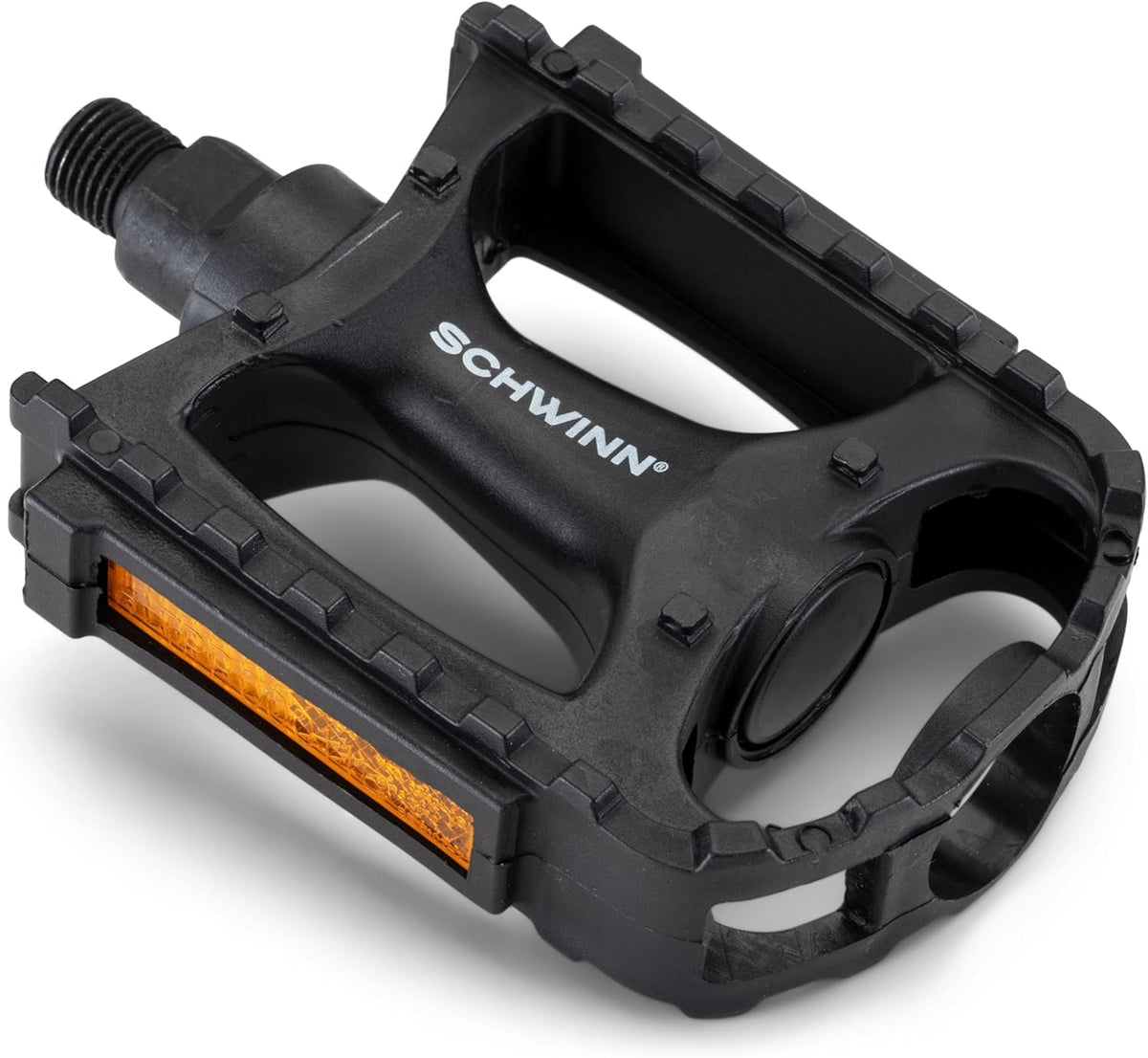 Basic Composite Bike Pedals, Black, Set of 2, Lightweight, with Reflectors, Fits 1/2" or 9/16" Cranks, Molded Surface Pegs for Grip, Easy Installation, Replacement Bike Pedals