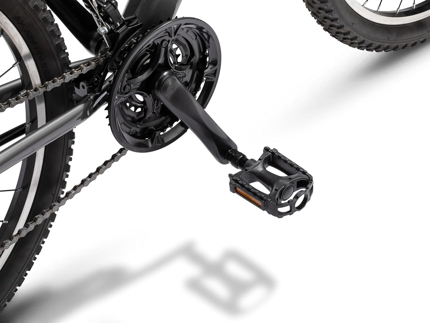 Basic Composite Bike Pedals, Black, Set of 2, Lightweight, with Reflectors, Fits 1/2" or 9/16" Cranks, Molded Surface Pegs for Grip, Easy Installation, Replacement Bike Pedals