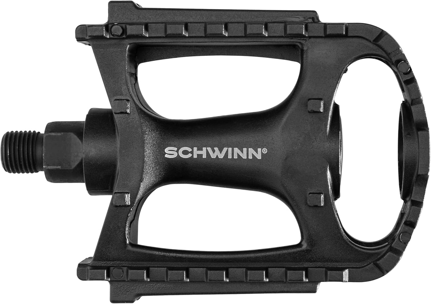 Basic Composite Bike Pedals, Black, Set of 2, Lightweight, with Reflectors, Fits 1/2" or 9/16" Cranks, Molded Surface Pegs for Grip, Easy Installation, Replacement Bike Pedals