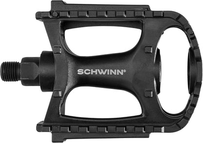 Basic Composite Bike Pedals, Black, Set of 2, Lightweight, with Reflectors, Fits 1/2" or 9/16" Cranks, Molded Surface Pegs for Grip, Easy Installation, Replacement Bike Pedals