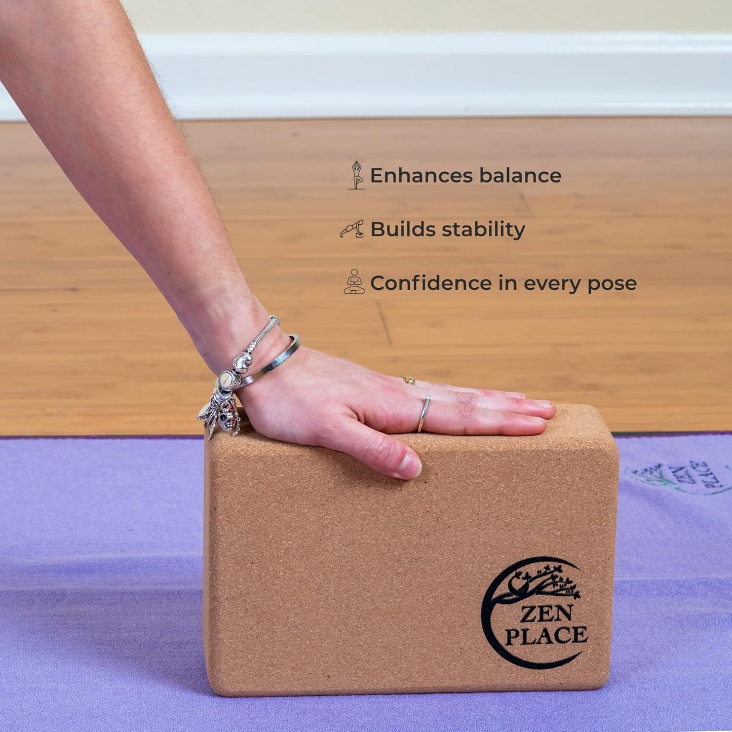 Cork Yoga Blocks 2 Pack – High Density Natural Cork Blocks for Yoga, Pilates, Stretching, Balance & Flexibility