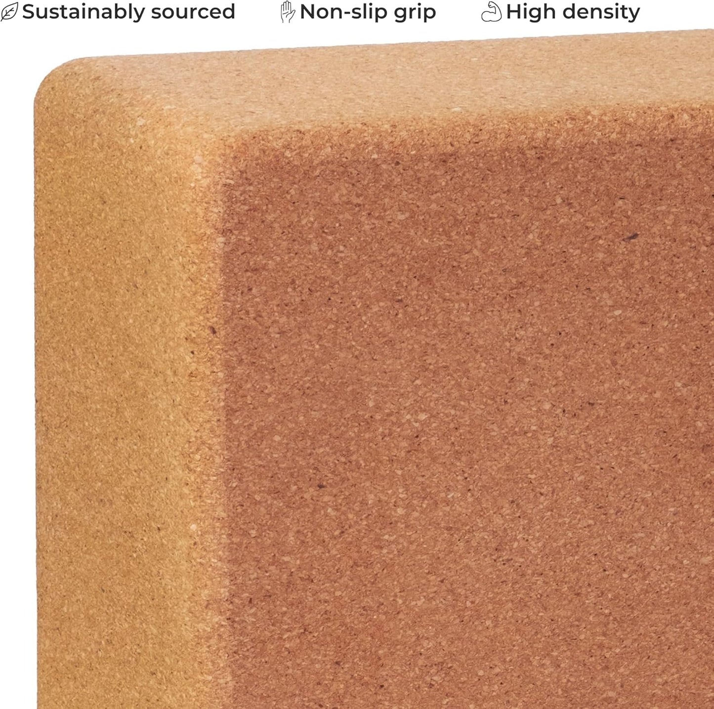 Cork Yoga Blocks 2 Pack – High Density Natural Cork Blocks for Yoga, Pilates, Stretching, Balance & Flexibility