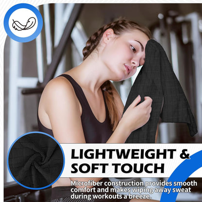 HOMERHYMRE Microfiber Workout Towels, 3 Pack Grey Gym Sweat Sports Towel for Yoga, Tennis, Running, Exercise, Working Out, Camping, Quick Dry, Highly Absorbent, for Women & Men, 16 x 27 Inch