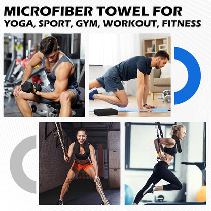 HOMERHYMRE Microfiber Workout Towels, 3 Pack Grey Gym Sweat Sports Towel for Yoga, Tennis, Running, Exercise, Working Out, Camping, Quick Dry, Highly Absorbent, for Women & Men, 16 x 27 Inch