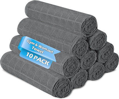HOMERHYMRE Microfiber Workout Towels, 3 Pack Grey Gym Sweat Sports Towel for Yoga, Tennis, Running, Exercise, Working Out, Camping, Quick Dry, Highly Absorbent, for Women & Men, 16 x 27 Inch