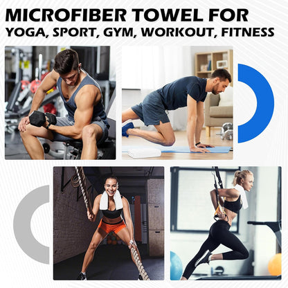 HOMERHYMRE Microfiber Workout Towels, 3 Pack Grey Gym Sweat Sports Towel for Yoga, Tennis, Running, Exercise, Working Out, Camping, Quick Dry, Highly Absorbent, for Women & Men, 16 x 27 Inch