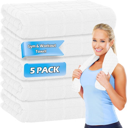 HOMERHYMRE Microfiber Workout Towels, 3 Pack Grey Gym Sweat Sports Towel for Yoga, Tennis, Running, Exercise, Working Out, Camping, Quick Dry, Highly Absorbent, for Women & Men, 16 x 27 Inch