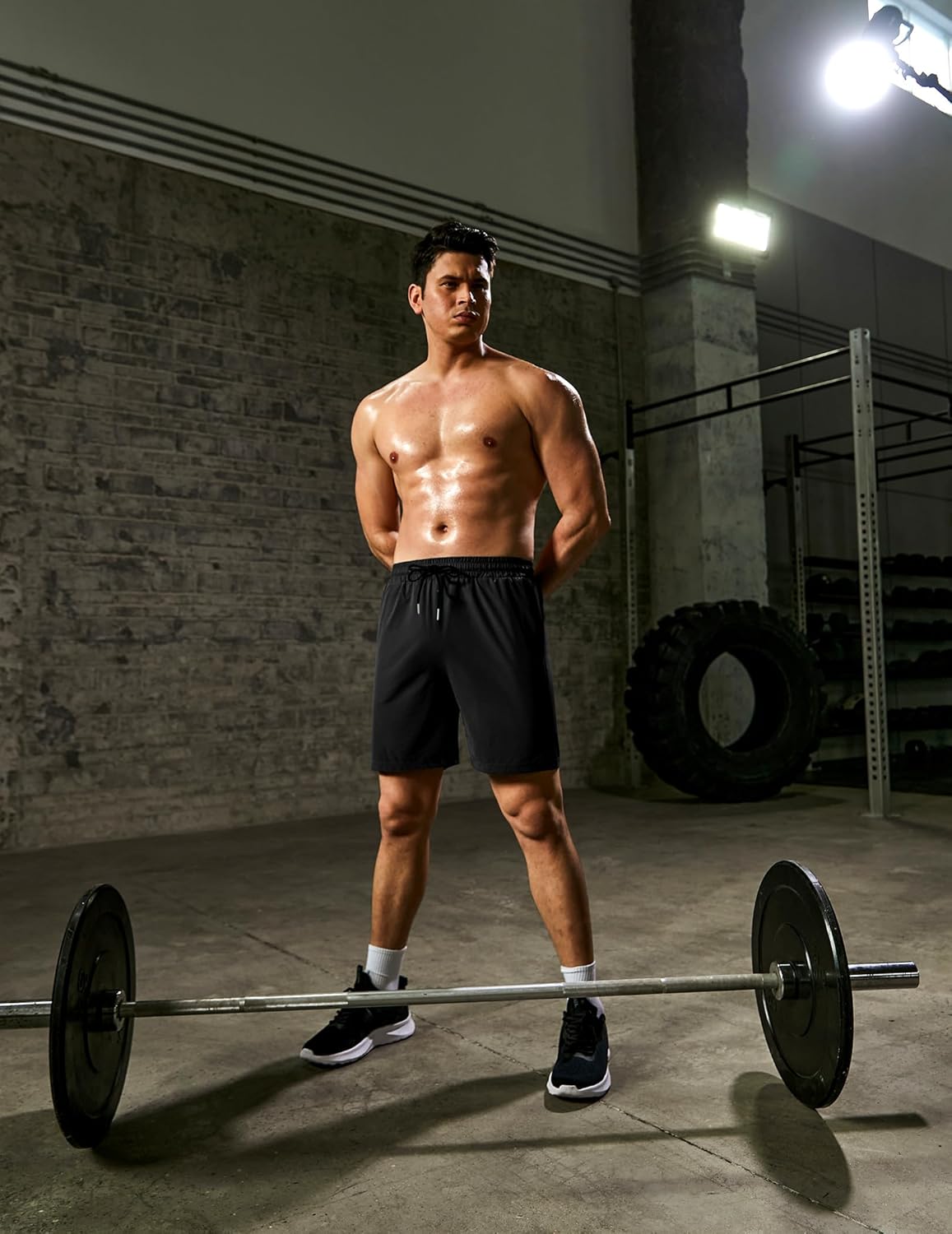 Mens Athletic Shorts 7 Inch Quick Dry Stretch Lightweight Gym Workout Shorts with Pockets