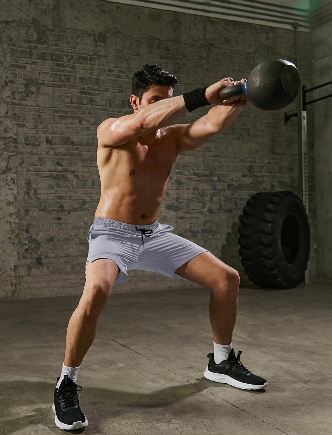 Mens Athletic Shorts 7 Inch Quick Dry Stretch Lightweight Gym Workout Shorts with Pockets