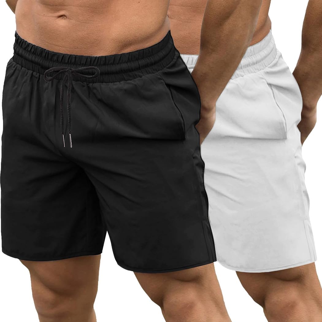 Mens Athletic Shorts 7 Inch Quick Dry Stretch Lightweight Gym Workout Shorts with Pockets