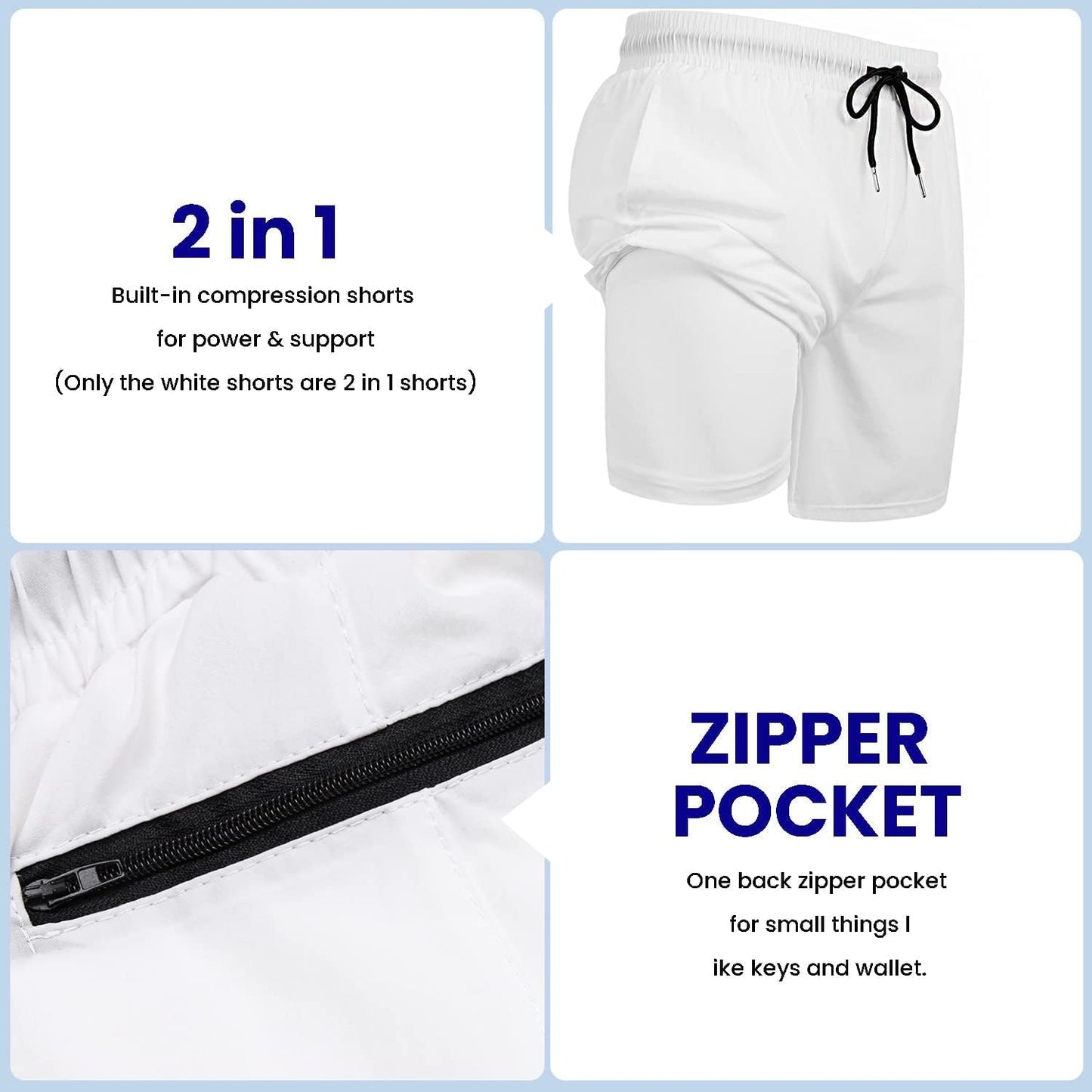 Mens Athletic Shorts 7 Inch Quick Dry Stretch Lightweight Gym Workout Shorts with Pockets
