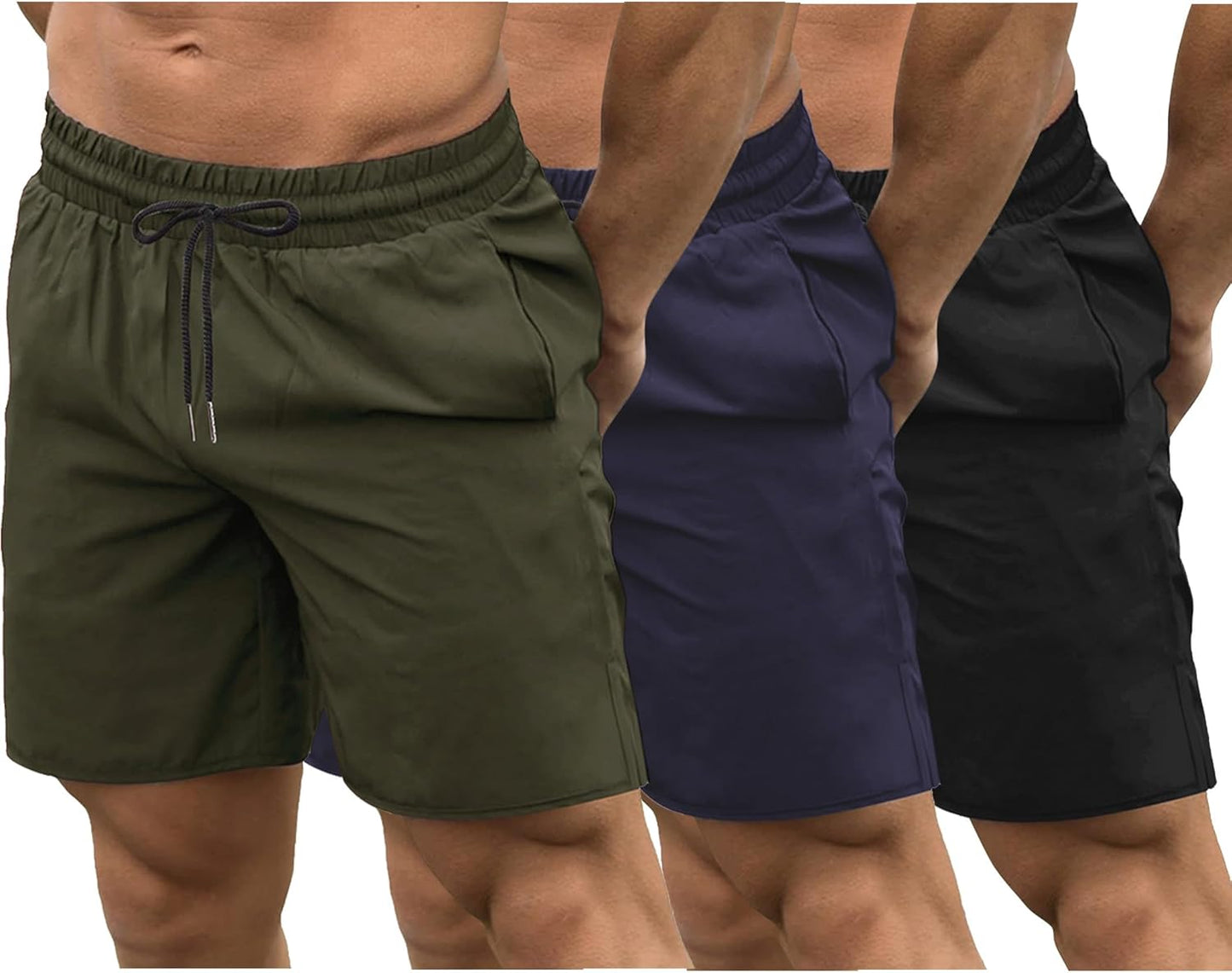 Mens Athletic Shorts 7 Inch Quick Dry Stretch Lightweight Gym Workout Shorts with Pockets