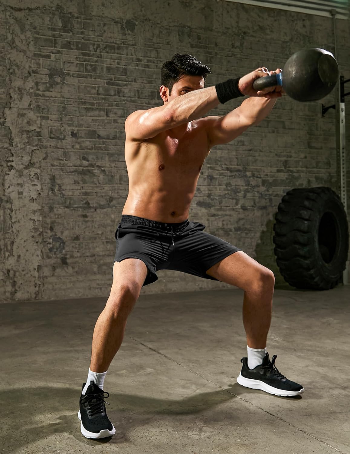 Mens Athletic Shorts 7 Inch Quick Dry Stretch Lightweight Gym Workout Shorts with Pockets