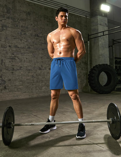 Mens Athletic Shorts 7 Inch Quick Dry Stretch Lightweight Gym Workout Shorts with Pockets