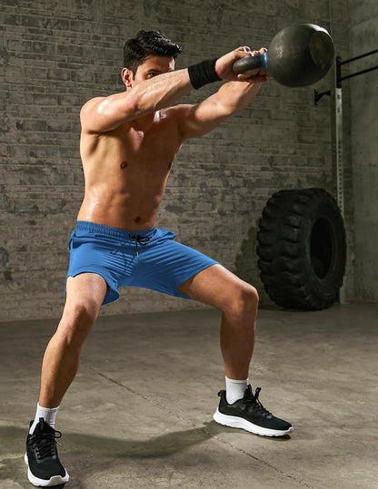 Mens Athletic Shorts 7 Inch Quick Dry Stretch Lightweight Gym Workout Shorts with Pockets