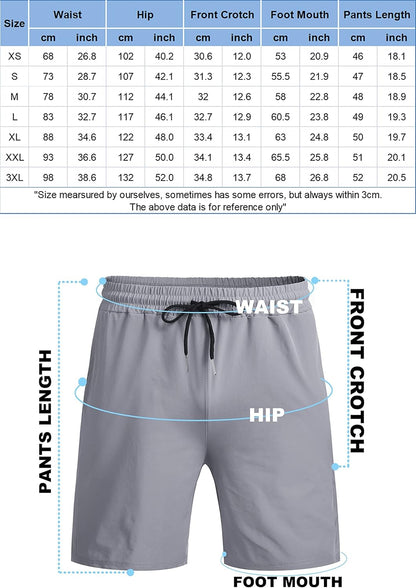 Mens Athletic Shorts 7 Inch Quick Dry Stretch Lightweight Gym Workout Shorts with Pockets