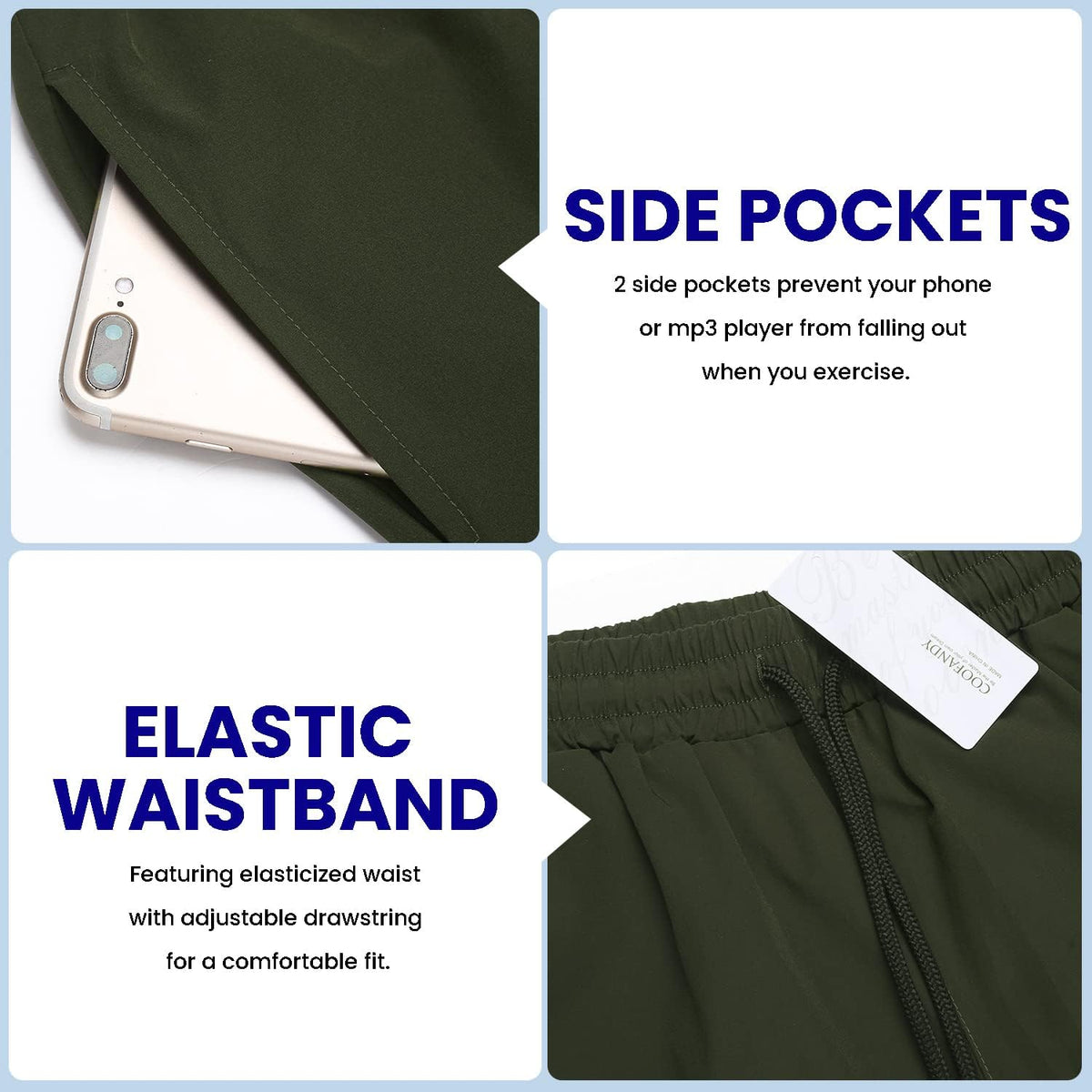 Mens Athletic Shorts 7 Inch Quick Dry Stretch Lightweight Gym Workout Shorts with Pockets
