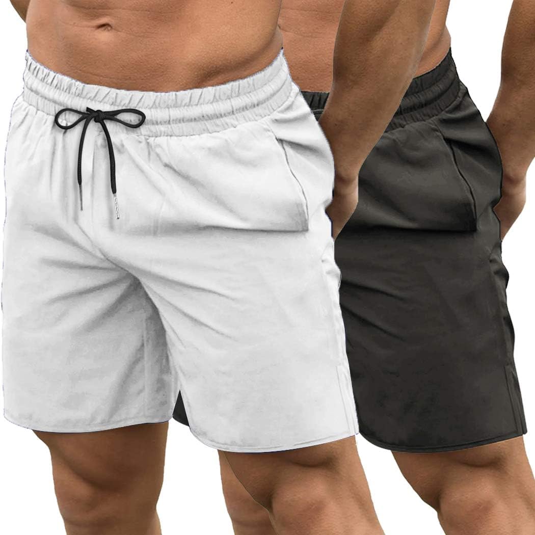 Mens Athletic Shorts 7 Inch Quick Dry Stretch Lightweight Gym Workout Shorts with Pockets