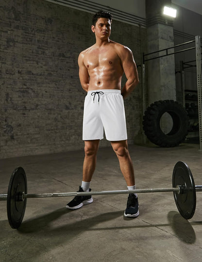 Mens Athletic Shorts 7 Inch Quick Dry Stretch Lightweight Gym Workout Shorts with Pockets