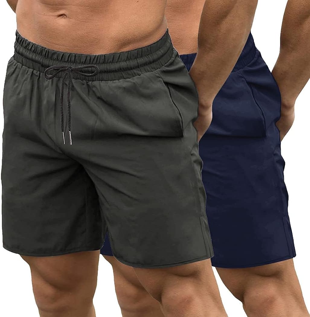 Mens Athletic Shorts 7 Inch Quick Dry Stretch Lightweight Gym Workout Shorts with Pockets