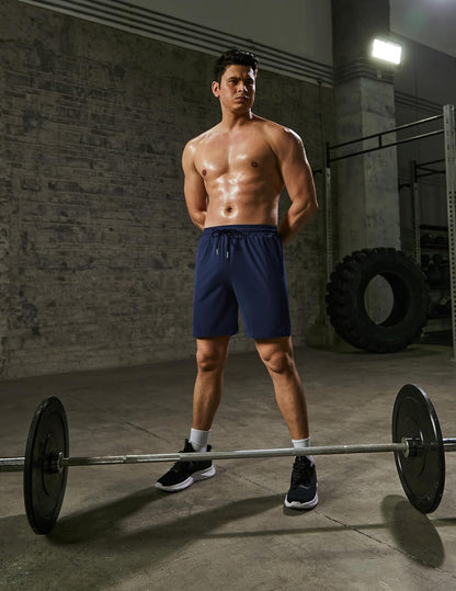 Mens Athletic Shorts 7 Inch Quick Dry Stretch Lightweight Gym Workout Shorts with Pockets
