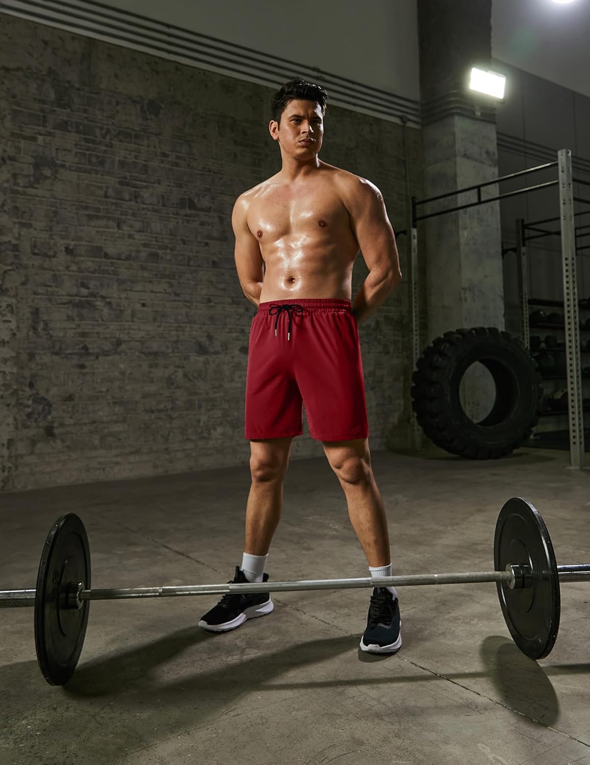 Mens Athletic Shorts 7 Inch Quick Dry Stretch Lightweight Gym Workout Shorts with Pockets