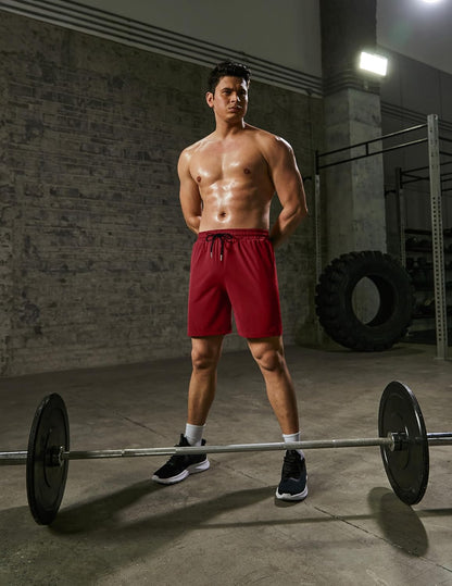 Mens Athletic Shorts 7 Inch Quick Dry Stretch Lightweight Gym Workout Shorts with Pockets