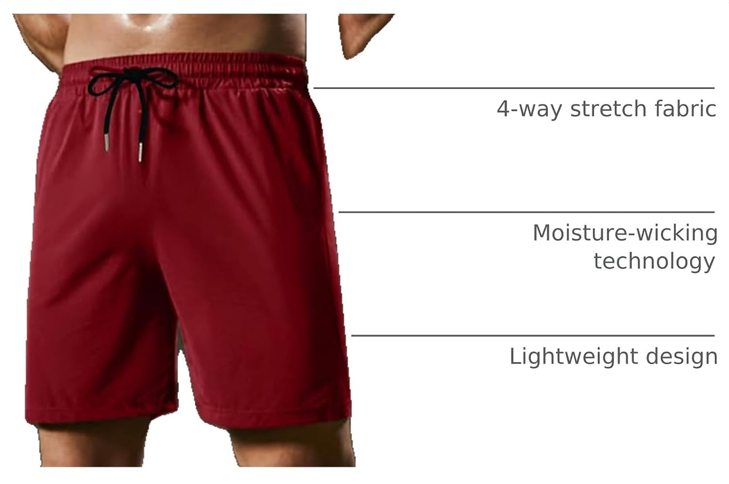 Mens Athletic Shorts 7 Inch Quick Dry Stretch Lightweight Gym Workout Shorts with Pockets