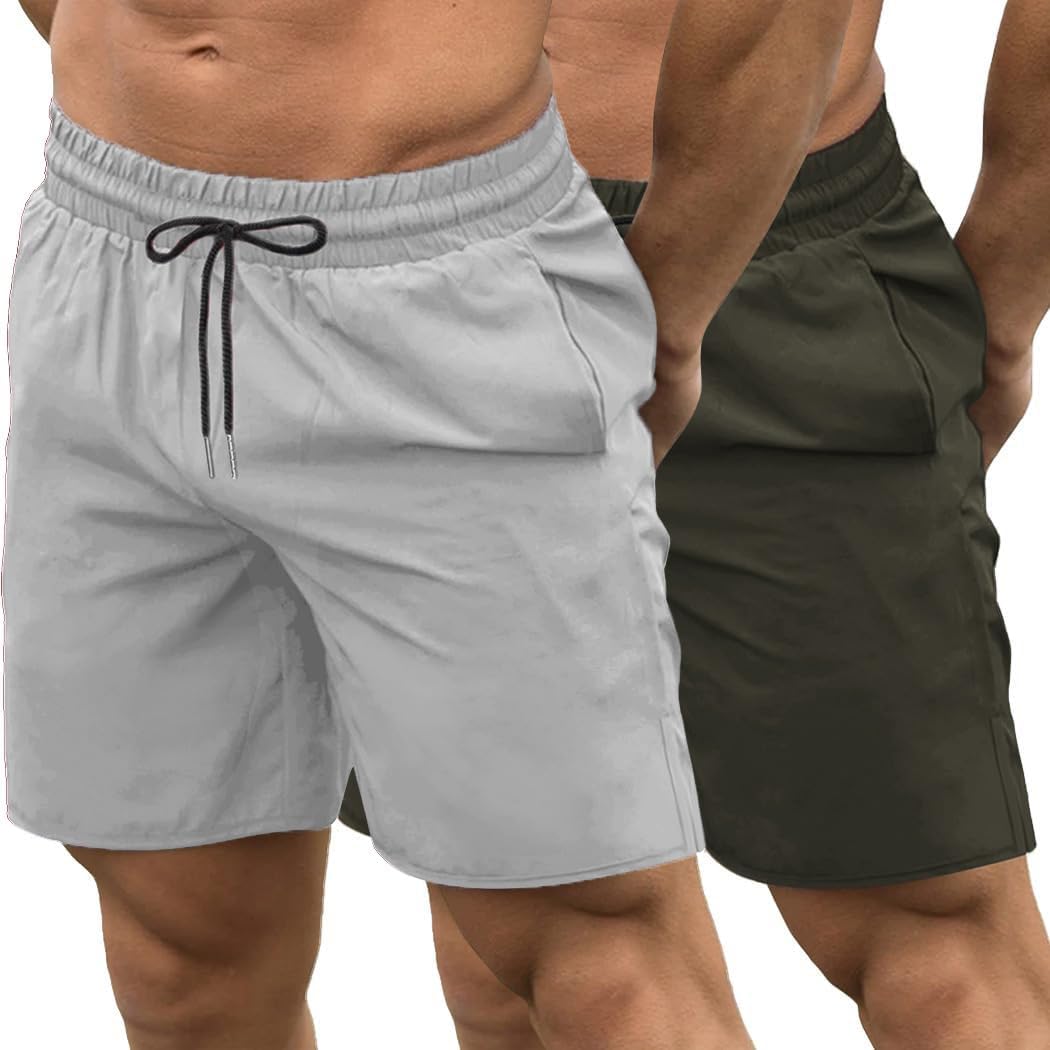 Mens Athletic Shorts 7 Inch Quick Dry Stretch Lightweight Gym Workout Shorts with Pockets
