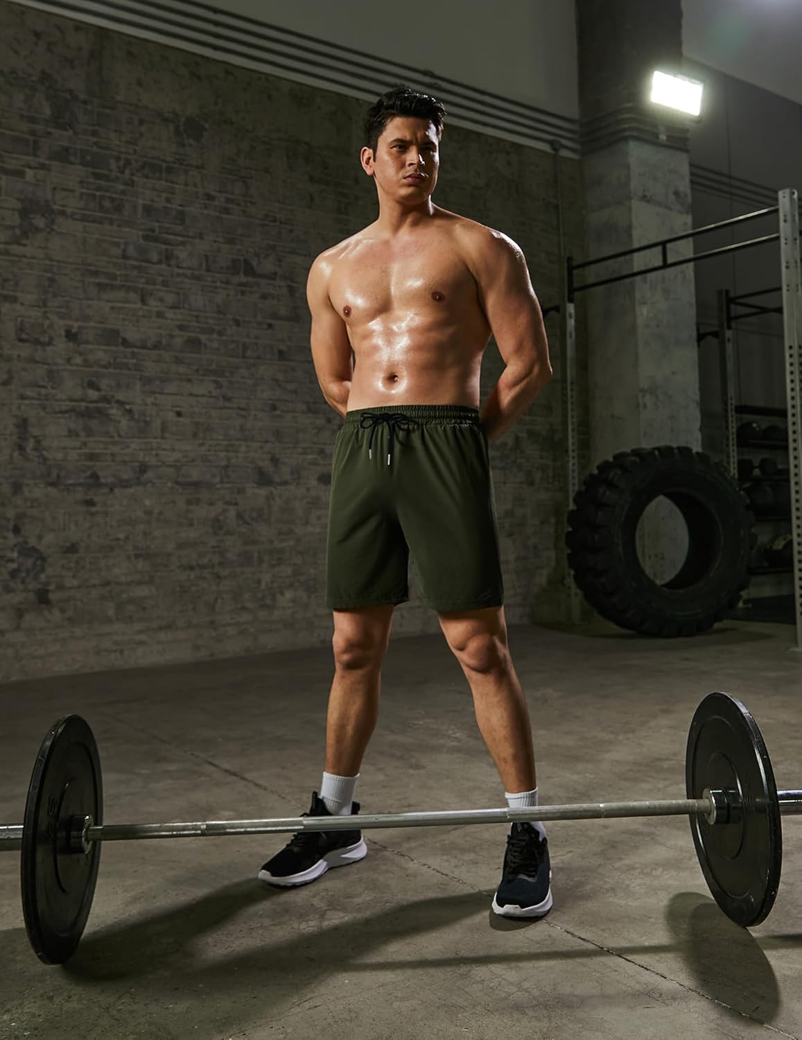 Mens Athletic Shorts 7 Inch Quick Dry Stretch Lightweight Gym Workout Shorts with Pockets
