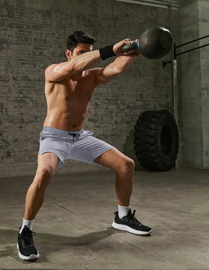 Mens Athletic Shorts 7 Inch Quick Dry Stretch Lightweight Gym Workout Shorts with Pockets