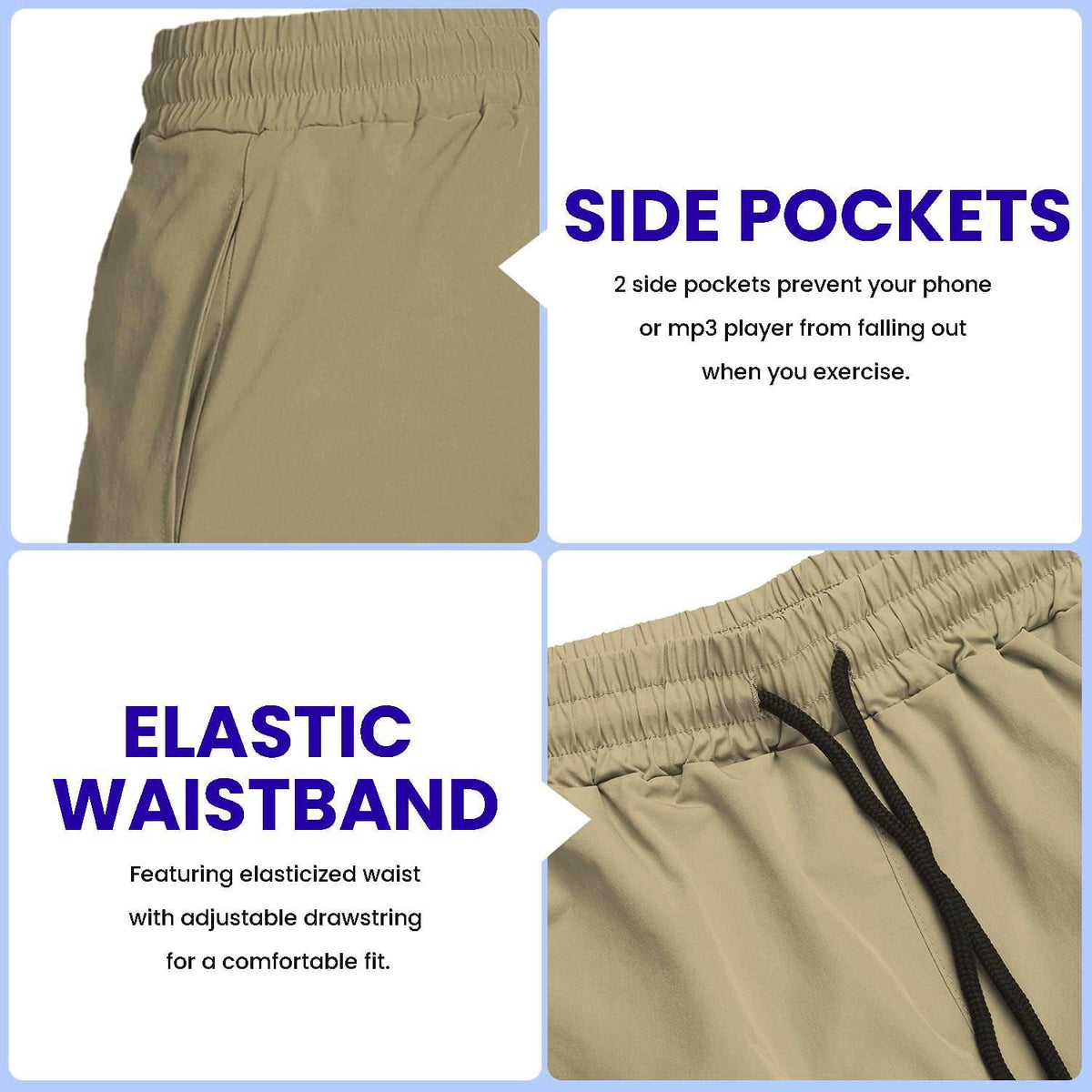 Mens Athletic Shorts 7 Inch Quick Dry Stretch Lightweight Gym Workout Shorts with Pockets