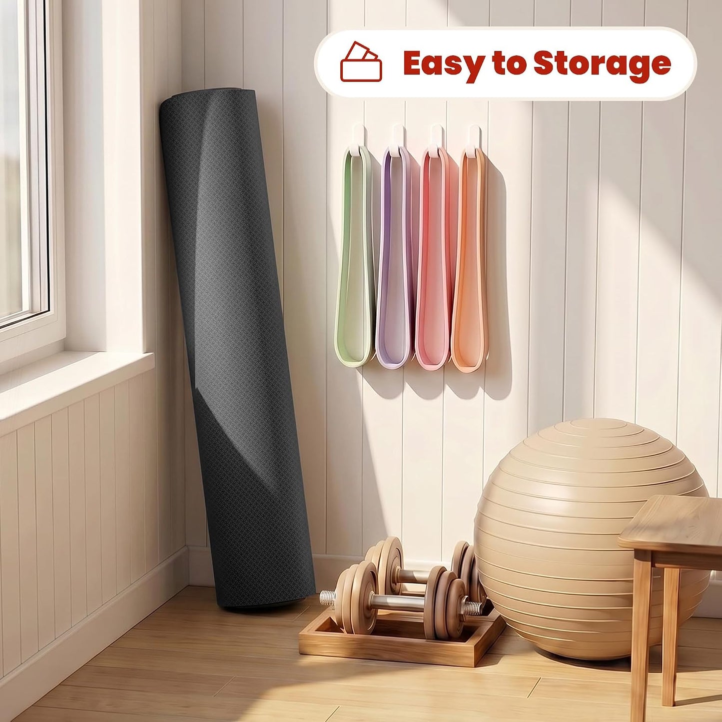 Large Yoga Mat, 6' x 4'/6' x 3' x 6mm /8mm/12mm Thick Workout Mat | Wide Non Slip Exercise Flooring for Yoga Home Gym, Pilates, Stretching, Cardio & Barefoot Workouts