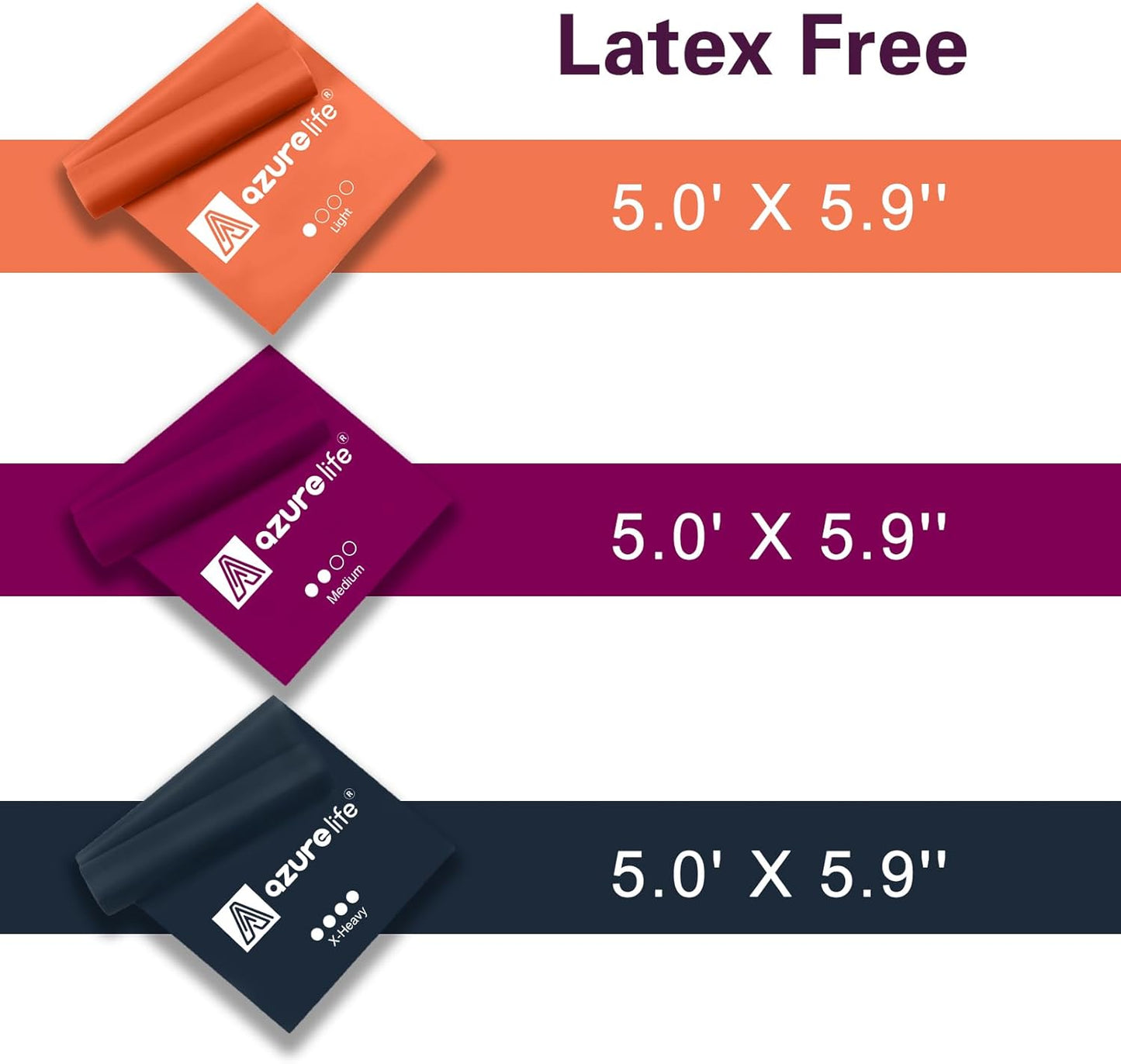Resistance Bands,Professional Long Non-Latex Elastic Stretch Bands,Exercise Bands for Physical Therapy, Yoga, Pilates, Rehab, at-Home or The Gym Workouts, Strength Training