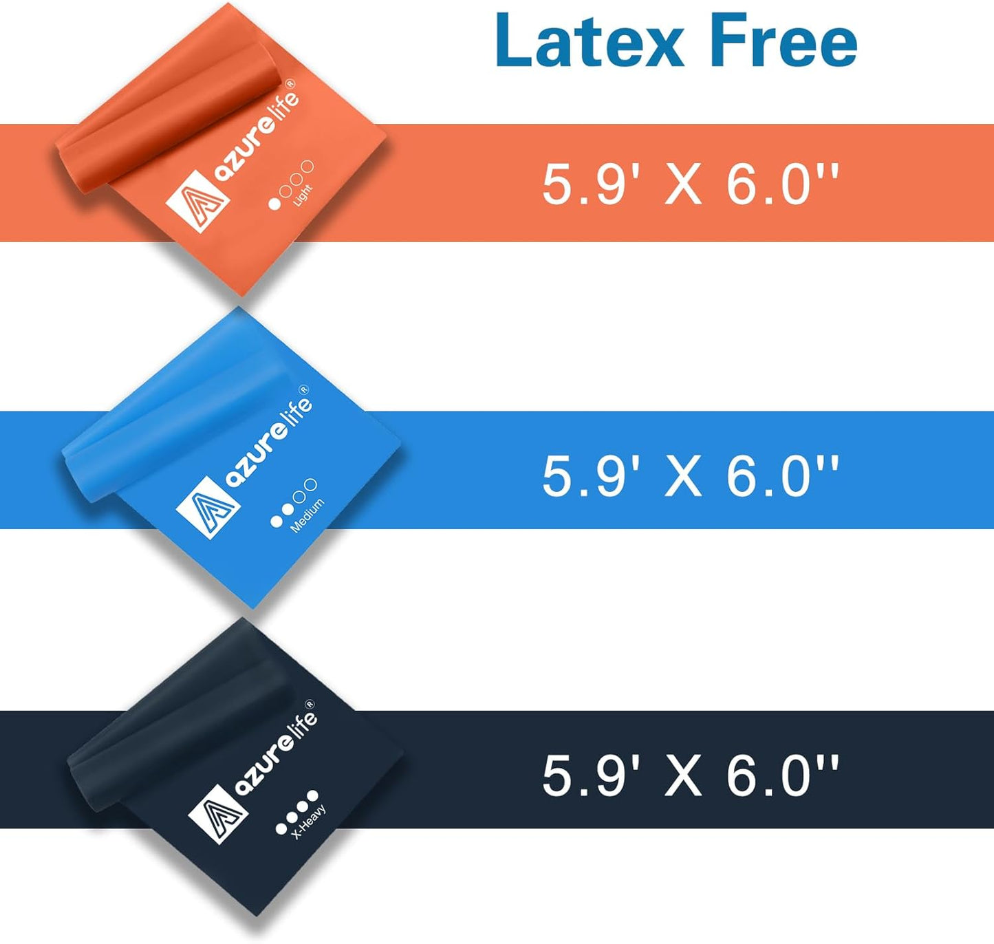 Resistance Bands,Professional Long Non-Latex Elastic Stretch Bands,Exercise Bands for Physical Therapy, Yoga, Pilates, Rehab, at-Home or The Gym Workouts, Strength Training