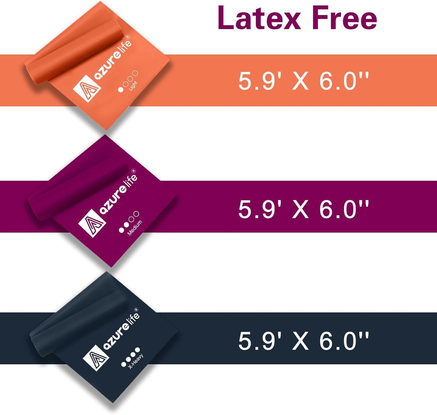Resistance Bands,Professional Long Non-Latex Elastic Stretch Bands,Exercise Bands for Physical Therapy, Yoga, Pilates, Rehab, at-Home or The Gym Workouts, Strength Training