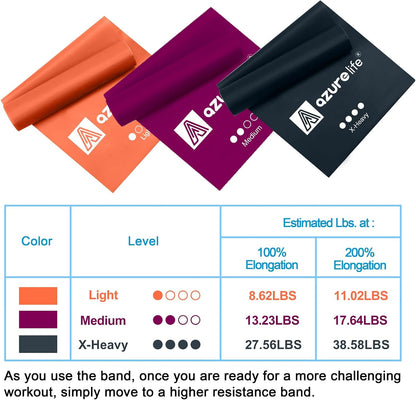 Resistance Bands,Professional Long Non-Latex Elastic Stretch Bands,Exercise Bands for Physical Therapy, Yoga, Pilates, Rehab, at-Home or The Gym Workouts, Strength Training