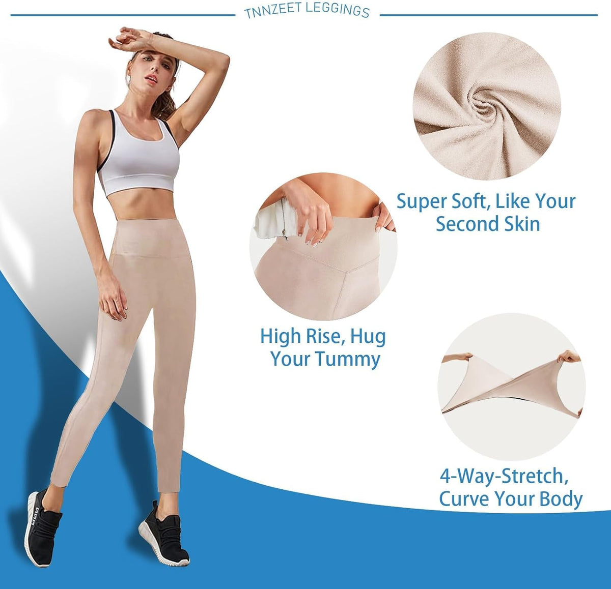 High Waisted Leggings for Women - No See Through Tummy Control Cycling Workout Yoga Pants with Pockets Reg & Plus
