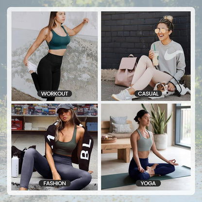High Waisted Leggings for Women - No See Through Tummy Control Cycling Workout Yoga Pants with Pockets Reg & Plus