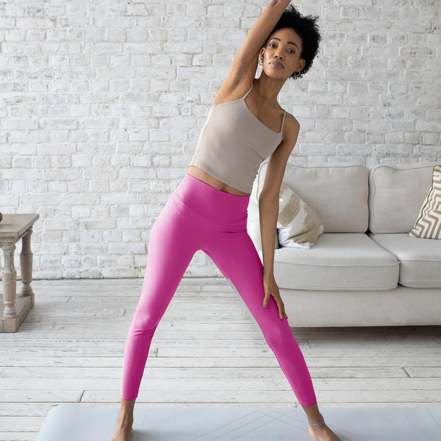 High Waisted Leggings for Women - No See Through Tummy Control Cycling Workout Yoga Pants with Pockets Reg & Plus