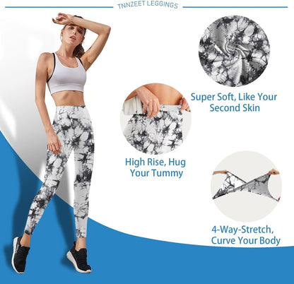 High Waisted Leggings for Women - No See Through Tummy Control Cycling Workout Yoga Pants with Pockets Reg & Plus