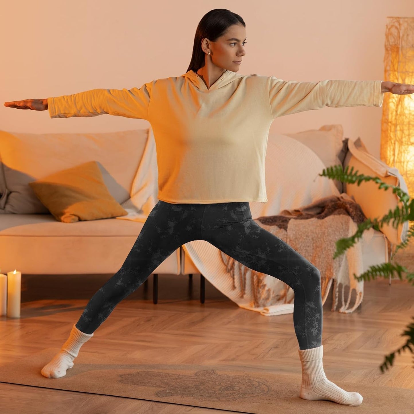 High Waisted Leggings for Women - No See Through Tummy Control Cycling Workout Yoga Pants with Pockets Reg & Plus
