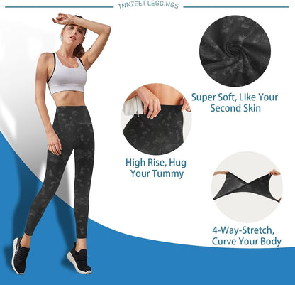 High Waisted Leggings for Women - No See Through Tummy Control Cycling Workout Yoga Pants with Pockets Reg & Plus