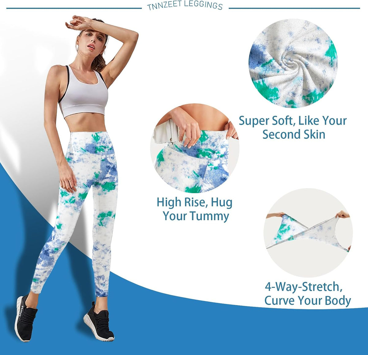 High Waisted Leggings for Women - No See Through Tummy Control Cycling Workout Yoga Pants with Pockets Reg & Plus