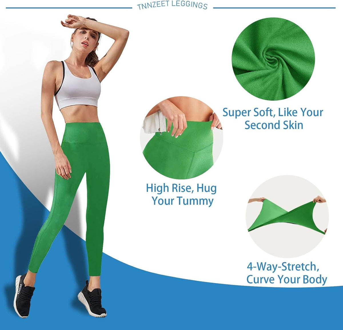 High Waisted Leggings for Women - No See Through Tummy Control Cycling Workout Yoga Pants with Pockets Reg & Plus