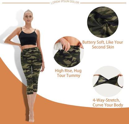 High Waisted Leggings for Women - No See Through Tummy Control Cycling Workout Yoga Pants with Pockets Reg & Plus